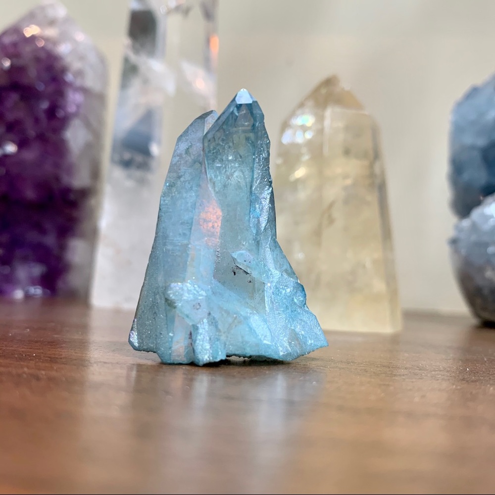 Healing Crystal - Aqua Aura Quartz Cluster